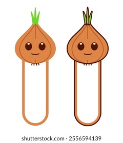 Vector Onion Bookmark Flat Design Illustration