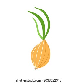 Vector onion isolated on a white background. Cartoon vegetable.