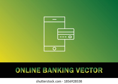 Vector de icono de banca en línea. Aislado sobre fondo degradado. Tema de negocios y educación.