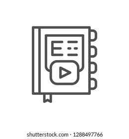 Vector online book, learning line icon. Symbol and sign illustration design. Isolated on white background