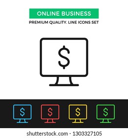 Vector online business icon. Ecommerce concepts. Premium quality graphic design. Modern signs, outline symbols collection, simple thin line icons set for websites, web design, mobile app, infographics