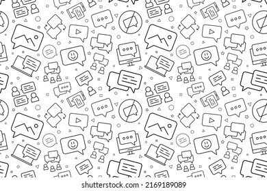 Vector online chatting pattern. Online chatting seamless background	
