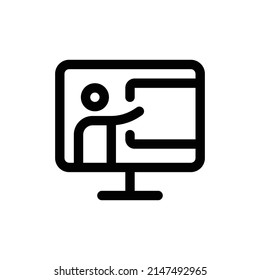 Vector Online Class Icon Outline Black