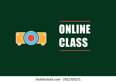 Vector of Online Class. When Covid -19 students can't attend to school. So another choice is do Online Class.