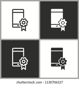 Vector online education icon. Academic study, learning symbol. Illustration isolated. Simple pictogram for graphic and web design.