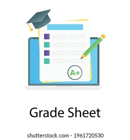 A vector of online grade in editable style 