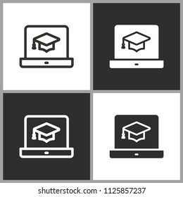 Vector online learning education icon. Academic study, learn symbol.