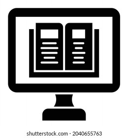  Diseño de iconos de glifos de aprendizaje en línea para vectores
