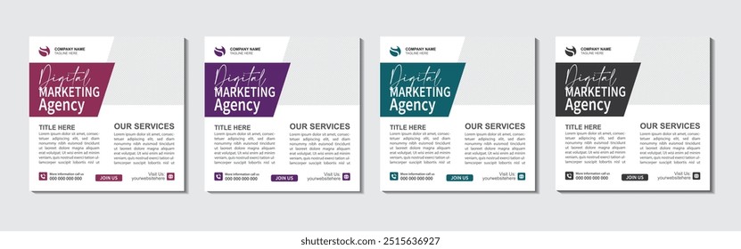 Vector online marketing Instagram post business social media post template