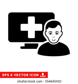 Vector Online Medicine EPS vector icon. Illustration style is flat iconic black symbol on a transparent background.