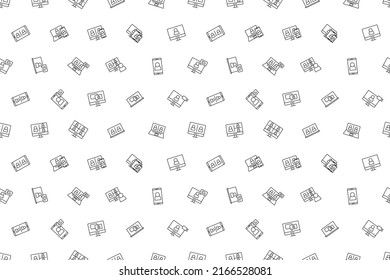 Vector online meeting pattern. Online meeting seamless background