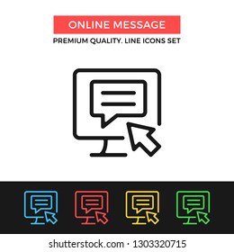 Vector online message icon. Premium quality graphic design. Modern signs, outline symbols collection, simple thin line icons set for websites, web design, mobile app, infographics