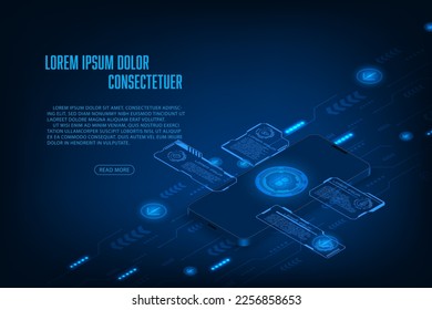 Vector online mobile banking and cryptocurrency concept. Financial payment smartphone. Technology mobile display.