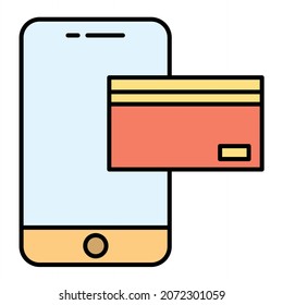 Vector Online Payment Filled Outline Icon Design
