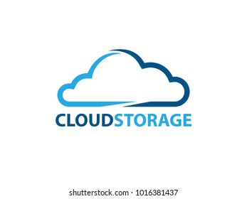 vector online rapid fast cloud storage logo design