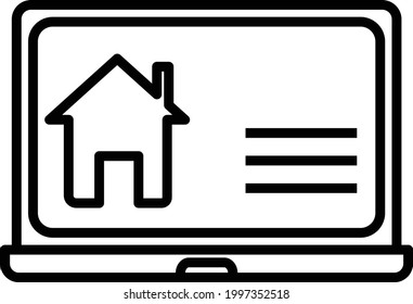 Icono del sitio web de bienes raíces Vector Online