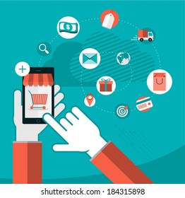 vector online shop concept illustration