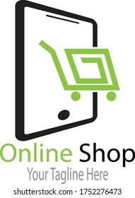 Vector - online shop logo design vector icon. shopping logo design