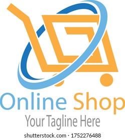 Vector - online shop logo design vector icon. shopping logo design
