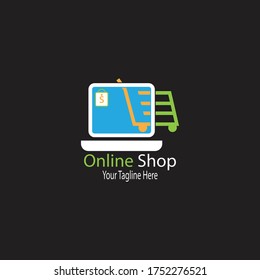 Vector - icono vectorial de diseño del logotipo de la tienda en línea. diseño de logotipo de compras
