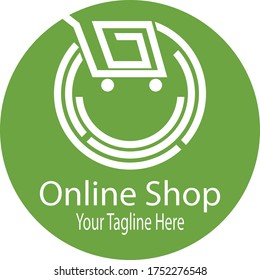 Vector - icono vectorial de diseño del logotipo de la tienda en línea. diseño de logotipo de compras