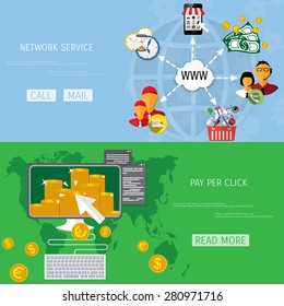 Vector online shopping concept illustration. Web shop. Internet store. E-commerce and internet banking.