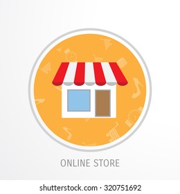 Vector online shopping concept illustration. Web shop. Internet store. E-commerce and internet banking.