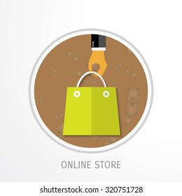 Vector online shopping concept illustration. Web shop. Internet store. E-commerce and internet banking.