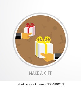 Vector online shopping gifts concept illustration. Web shop. Internet store. E-commerce and internet banking.