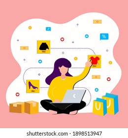 vector Online shopping, symbol illstration