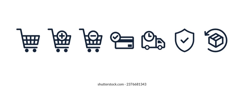 Vector online store icons set