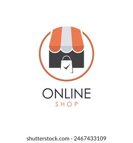 Vector Online Store Illustration Design. Online Shop Logo Icon.