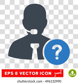Vector Online Support EPS vector icon. Illustration style is flat iconic bicolor smooth blue symbol on a transparent background.