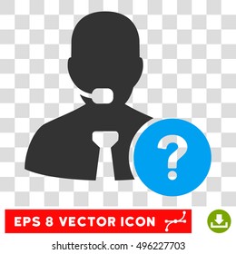 Vector Online Support EPS vector pictogram. Illustration style is flat iconic bicolor blue and gray symbol on a transparent background.