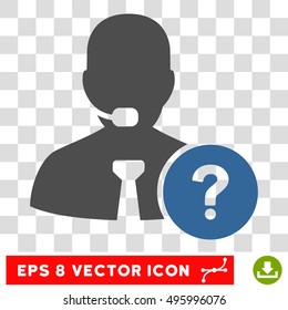 Vector Online Support EPS vector pictograph. Illustration style is flat iconic bicolor cobalt and gray symbol on a transparent background.
