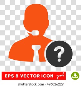 Vector Online Support EPS vector pictograph. Illustration style is flat iconic bicolor gray and orange symbol on a transparent background.