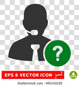 Vector Online Support EPS vector pictograph. Illustration style is flat iconic bicolor green and gray symbol on a transparent background.
