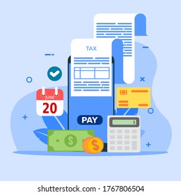 Vector de plantilla de diseño de pago de impuestos en línea