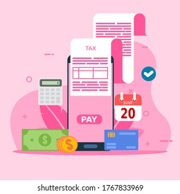 Vector de plantilla de diseño de pago de impuestos en línea
