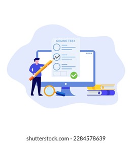 Vector online test and checking answers concept