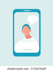 Vector de vídeo en línea ilustración vectorial comunicación inalámbrica con teléfonos móviles concepto creativo