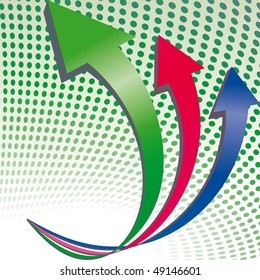 Vector Onwards & Upwards Arrows - 3D Glossy Icon