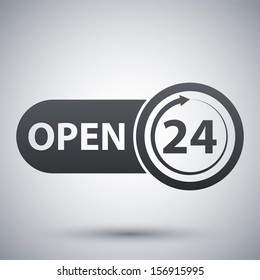 Vector open 24 hours icon