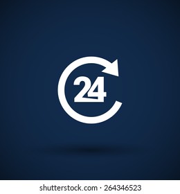 Vector open 24 hours icon icon clock time delivery 