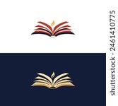 vector of open bible with flame