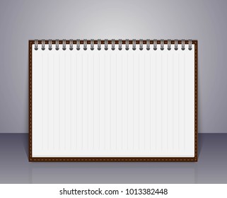 Vector open blank notebook and reminder note.