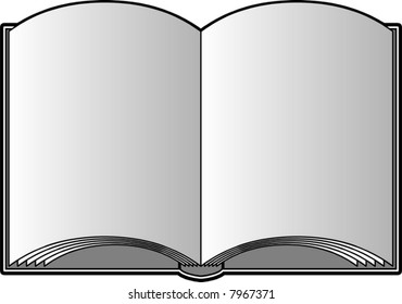 Vector open book with blank pages