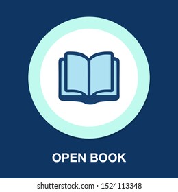 vector Open book - education icon, library illustration - school symbol