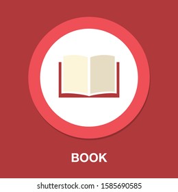 Libro abierto del Vector - icono de la educación