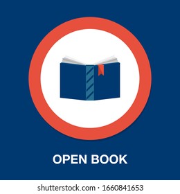 Vector Open Book - Education Icon, Library Illustration - School Symbol